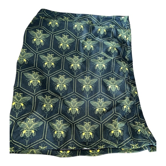 Jack Attackk womens Black and Yellow Bee Pattern pencil Skirt sz LG - Picture 1 of 2
